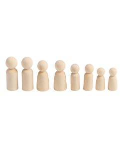 Famille Bonhomme en bois naturel - N/A