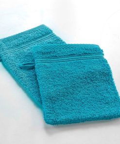 Lot de 2 gants de toilette 15 x 21 cm Tendresse bleu paon - Bleu pétrole