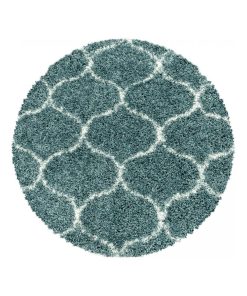 Tapis shaggy tapis rond Ø 120cm SHAGGY SA Bleu OEKO TEX idéal pour Chambre - Bleu