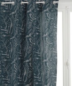 Rideau à œillets jacquard 140x260 Folha canard - Bleu