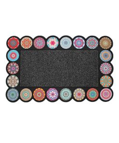 Tapis d'entree 45 x 75 cm Rosa-colore - Multicolore
