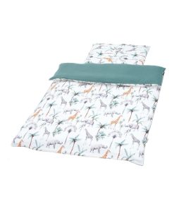 Parure de lit bébé en coton, Safari - Multicolore