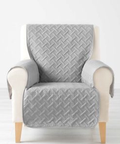 Protège fauteuil matelassé uni Lounge gris - Gris