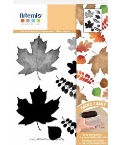 Tampons transparents - Feuilles aquarelle - N/A