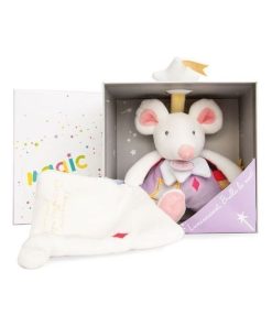 doudou Doudou et compagnie Souris Rouge Magic avec mouchoir 25cms DC3022 Les Luminescents Pantin - Rouge