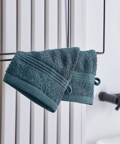 Lot de 2 gants de toilette - bleu canard