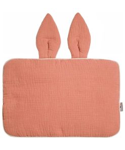 Oreiller plat lapin en gaze de coton, Jeanne - Marron