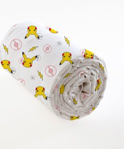 Drap Housse Enfant Pokémon Pikachu Lit Une Personne - 100% Coton - Blanc