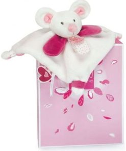 Doudou et compagnie souris rose Plat - 20 cm Meli melo - Rose