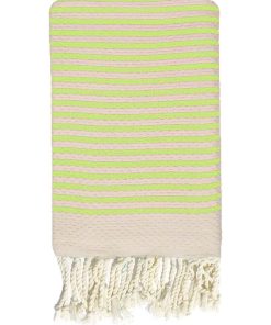 Fouta traditionnelle en coton 100x200 cm Nid d'abeille - Vert