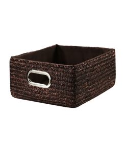 Tiroir En Paille Tressé Chocolat - 36x32x15cm - Marron