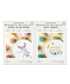 Coffrets 2 Broderies décoratives - Déco enfant Forêt - Renard et Biche - N/A