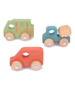 Set de 3 voitures en bois - Services - N/A