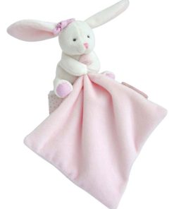 Doudou plat lapin rose J'aime mon doudou - N/A