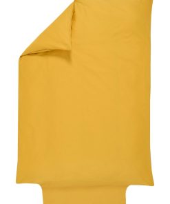 Housse de couette Coton Bio 57 fils - 'P'tit Basile' - Jaune moutarde
