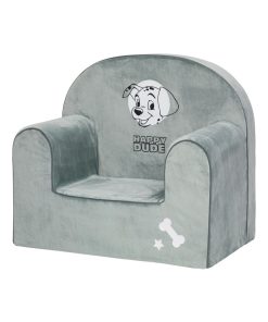 Fauteuil enfant droit en velours 101 Dalmatiens - 12 mois - Gris
