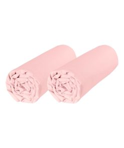 Lot x2 Draps housse berceau - Coton Bio - 'P'tit Basile' - Rose clair