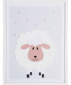 Tableau toile moumoute mouton 30x40 cm - Blanc