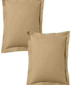 Blanc Avenue Lot De 2 Taies D'oreiller 63x63 Cm Satin De Coton - Beige