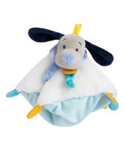 Doudou Babynat Chien Bleu Plat - Pepin - Bleu