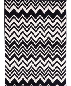 Tapis salon 140x200 BC V VAGUES Noir fabriqué en Europe Exclusivité idéal pour Salon - Noir