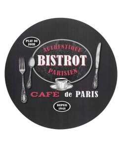 Set de table rond 36 cm Authentique bistrot - Noir