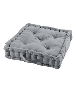 Coussin de sol 45x45 cm Panama gris coton - Gris