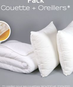 DODO - Pack couette 4 Saisons + oreiller Medium Protection Active - Blanc