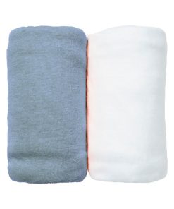 Eveil Et Nature Lot De 2 Draps Housse Jersey Coton Bio - Bleu foncé