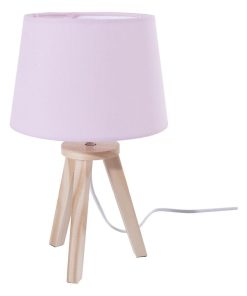 Lampe scandinave 3 pieds en bois rose - Rose