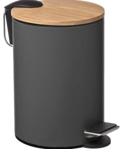 Poubelle à pédale 3L Trio gris - Gris