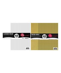 96 papiers Scrapbooking Blanc + Kraft - 300g/ m² - N/A