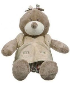 Doudou Noukies Noukie's EMMA la Taupe marron tee shirt beige short rayee Neuf 15cms - Marron