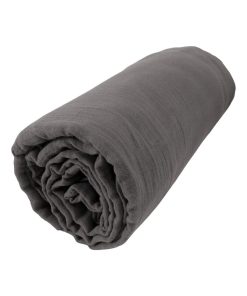 Drap Housse Double Gaze Coton Gaia - Gris foncé