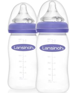 Lot de 2 biberons avec tétine Natural Wave® spécial allaitement (240 ml) - Violet
