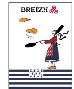 Lot de 2 torchons 50 x 70 cm Bigouden crepes bretagne - Multicolore