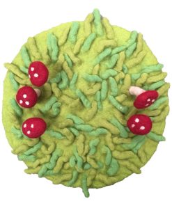 Tapis de jeu laine feutrée  Herbes et champignons - Multicolore