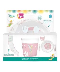 Coffret vaisselle micro-ondes Fée Clochette pour bébé Tigex - Rose