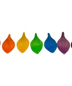 Mini feuilles en bois Rainbow - set de 7 - Multicolore