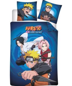 Parure de Lit Coton Enfant Naruto et Sakura - Bleu