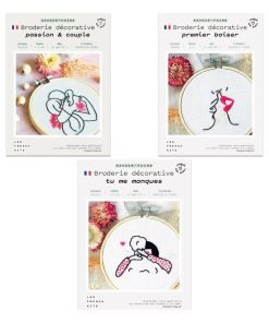 Coffrets 3 Broderies décoratives - Amour - N/A