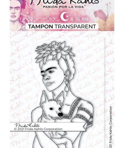 Tampon transparent - Frida et chien - 9,5 x 6,5 cm - N/A