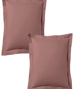 Blanc Avenue Lot De 2 Taies D'oreiller 63x63 Cm Satin De Coton - Rose