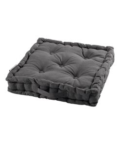 Coussin de sol 45x45 cm Panama ardoise coton - Gris