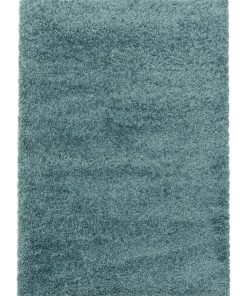 Tapis shaggy 80x250 SHAGGY SY Bleu OEKO TEX idéal pour Couloir - Bleu