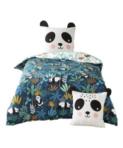 Parure housse de couette Joli Panda - Bleu