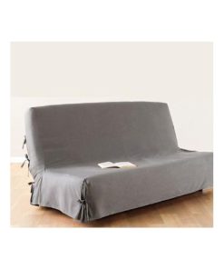 Housse de clic clac 140x200 cm gris clair 100% coton - Gris