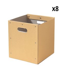 Lot De 8 Cubes De Rangement En Kraft - 28x28x27cm - Beige