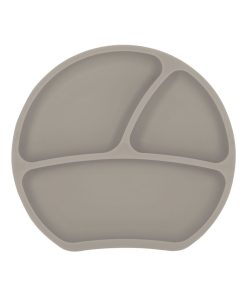Assiette ventouse en silicone - Beige gris