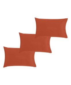 Lot x3 Taies d'oreiller 40x60 cm - 100% coton Bio - 'Ptit Basile' - Rouge brique